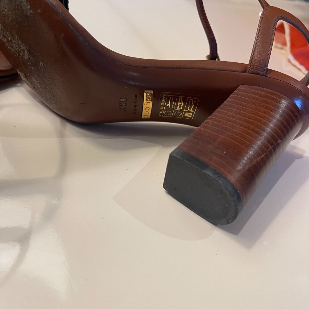 Gucci NS NYLON LIFFORD V.R.V / CUIR SANDALS 36 1/2 - Picture 11 of 16